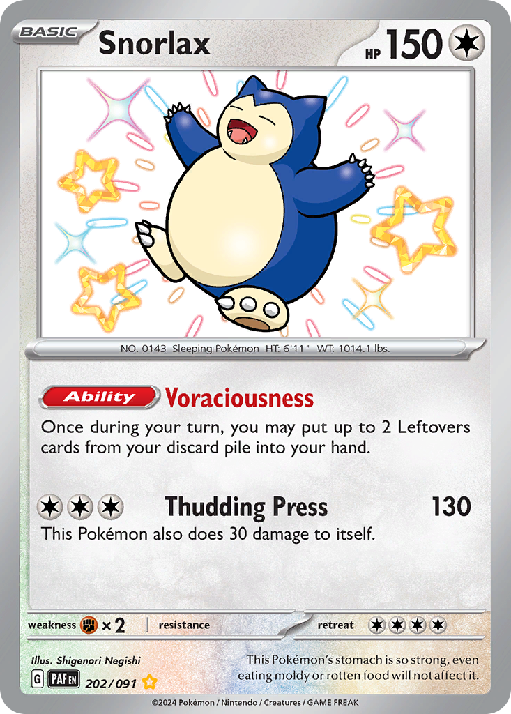 Paldean Fates Snorlax #202/91